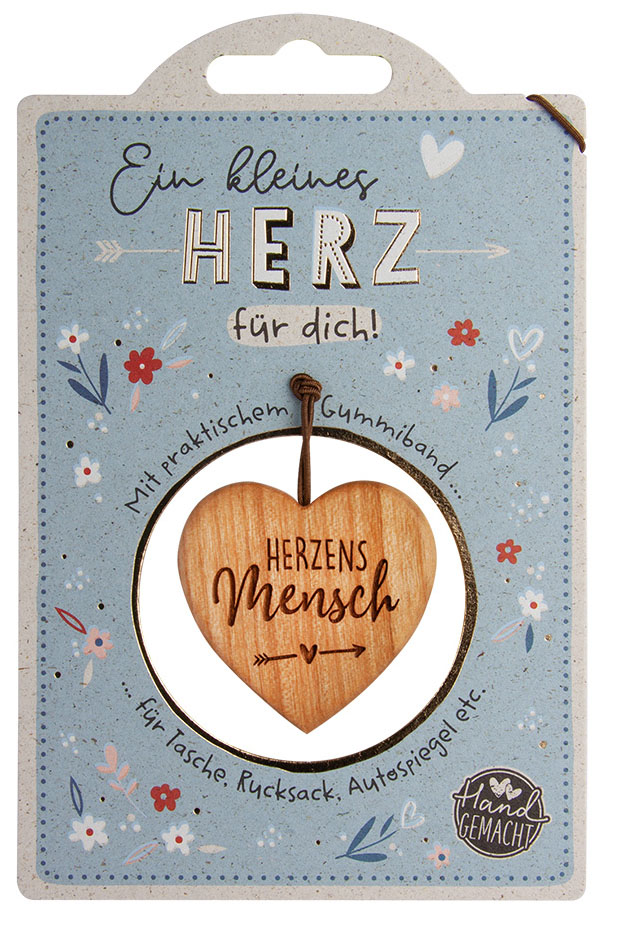 Holzherz "Herzens Mensch" zum Aufhängen